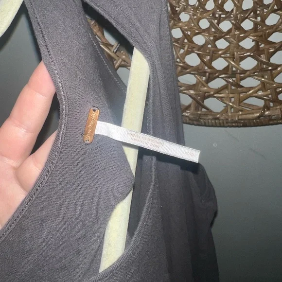 free people long tank size small dark gray 100% cotton - Picture 9 of 11